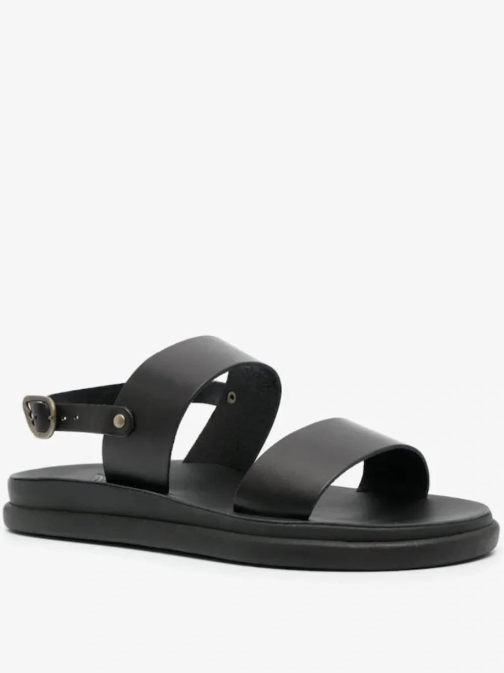 Ancient Greek Sandals Black Timon Leather Sandals in Size 10.5